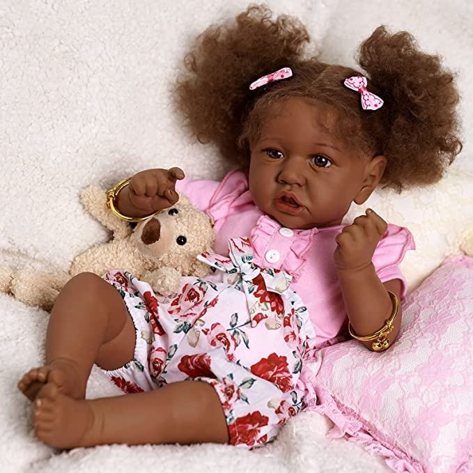 Toddler Reborn Baby Doll Black Anatomically Correct Toy