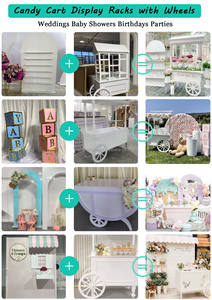 Chariot à bonbons LEDA, chariot mobile imperméable pour la nourriture et la charcuterie, pour l'affichage à domicile, les occasions d'anniversaire - Product Image 5