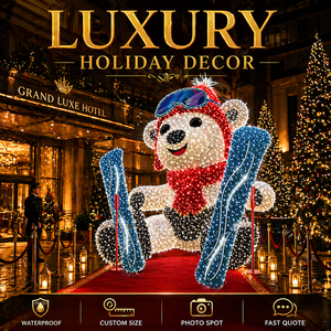 Ours en peluche géant artisanal assis, motif 3D, cadre en fer LED, étanche IP65, couleurs personnalisables, extérieur, Noël, Halloween, <span class=keywords><strong>parc</strong></span> - Product Image 1