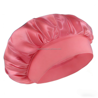 Bonnet de nuit en satin de soie personnalisé avec logo, bande élastique pour la protection des cheveux longs et bouclés, utilisation en spa, 30x30cm pour filles et femmes