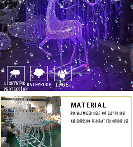 Đèn trang trí hình tuần lộc khổng lồ bằng sợi quang LED, thiết kế mới, chống thấm nước, tùy chỉnh, dùng cho trang trí Giáng sinh ngoài trời - Product Image 4