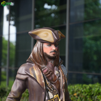 Grande sculpture de Jack Sparrow des Pirates des Caraïbes, design personnalisé, taille réelle, décoration moderne pour la maison et l'extérieur, artisanat en résine de haute qualité