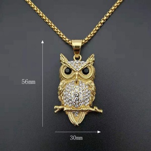 High Quality New Design Gold Plated <b>Crystal</b> & Rhinestone Owl Pendant Necklace-Casual/Sporty Unisex Gift - Product Image 4