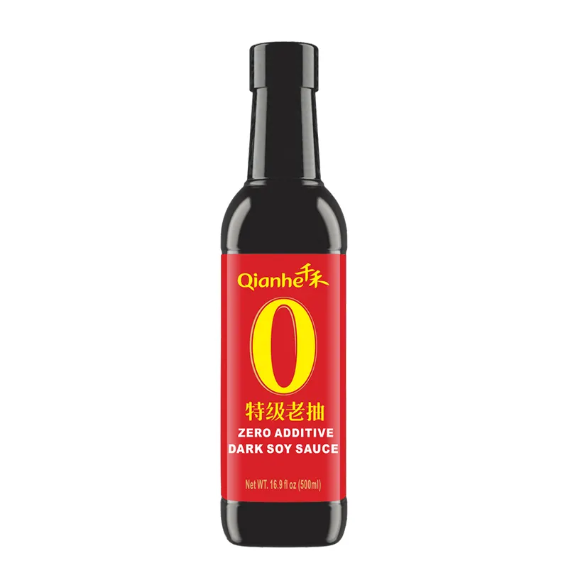 All'ingrosso Qianhe BRC con certificazione OEM Halal cinese condimento da cucina all'ingrosso superiore 150 ml 500 di soia nero scuro ml * 12