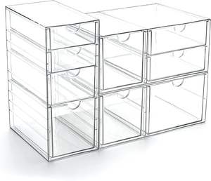 9-ลิ้นชักเก็บเครื่องสำอางอะคริลิคใสชั้นวางเคาน์เตอร์โต๊ะเครื่องแป้งงานฝีมือเครื่องประดับศิลปะการจัดระเบียบ3 - Product Image 1