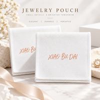 Pochette en toile personnalisée avec rabat avant, logo sérigraphié, petit sac de rangement pour boucles d'oreilles, bagues, clous, emballage cadeau, vente en gros, OEM, ODM