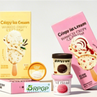 Boîte en carton blanc personnalisable avec logo, pliable, pour bâtonnets de crème glacée croustillante, bâtonnets de crème glacée, boîte en papier de qualité alimentaire pour aliments congelés