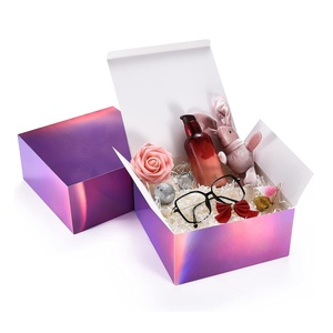 กล่องของขวัญหรูหราพิมพ์โลโก้ตามสั่ง กระดาษโฮโลแกรม พร้อมริบบิ้นสวยงาม - Product Image 1
