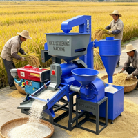 Machine à décortiquer et blanchir le riz à moteur diesel 700-1200 kg/h pour zones sans alimentation électrique stable