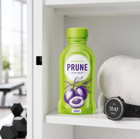 Sachet Doypack personnalisé imprimé de 30 ml pour jus de pruneaux liquide avec bec verseur, recyclable, pour boisson prébiotique et boissons santé portables