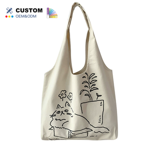 Sac fourre-tout en <span class=keywords><strong>toile</strong></span> de haute qualité sac de t-shirt doux et solide avec logo imprimé sac à provisions à bas prix en gros - Product Image 1