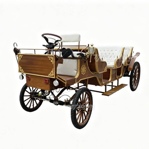 Charrette électrique de style vintage ZOWN, blanche, à toit ouvert, 4 places, pour les excursions et les mariages - Product Image 2