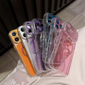เคสโทรศัพท์มือถือ iPhone 17 16 15 14 Pro Max รุ่นใหม่ ประดับกลิตเตอร์แม่เหล็ก  ฝาหลังโลหะป้องกันกล้อง  แบบใส  ลาย IMD - Product Image 2