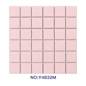Grace toptan fiyat 48x48 süper beyaz mat seramik mozaik pürüzsüz kare mavi pembe yuvarlak köşe havuz duvar dekor yer karoları - Product Image 5