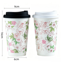 Gobelets à thé au lait et à café écologiques à double paroi, résistants aux boissons chaudes et froides, gobelets en papier pour bubble tea de qualité alimentaire avec couvercles
