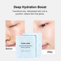 Masque facial en gel de biocellulose OEM avec noix de coco et probiotiques, hydratation instantanée et éclat de peau de verre, soin coréen pour tous types de peau