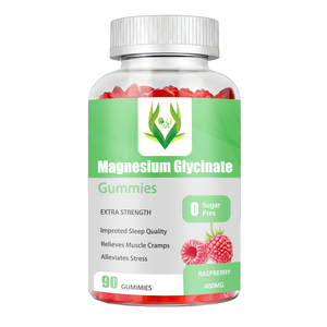Private Label OEM/ODM Magnesium Glycinate Gummies Raspberry 0 Sugar Pres Improves Sleep Quality with Vitamin D - Product Image 1