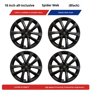Tapacubos de Plástico de 18 Pulgadas para Tesla Model 3, Estilo Telaraña, Acabado Negro Brillante/Mate, Entrega Directa del Fabricante - Product Image 4