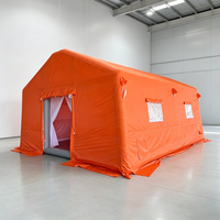 Tente d'urgence gonflable imperméable à dépliage rapide avec pompe à air électrique alimentée par batterie pour les secours en cas de catastrophe, grand espace