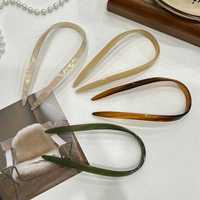 Épingle à cheveux en forme de U en acétate, tissu français, faite à la main, durable, légère, élégante - Design classique, accessoire cadeau pour fête, emballage carton