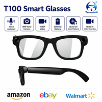 Lunettes de traduction IA T100 : Interprétation simultanée, traduction conversationnelle, procès-verbaux de réunions, appels audio et vidéo, stockage 8 Go