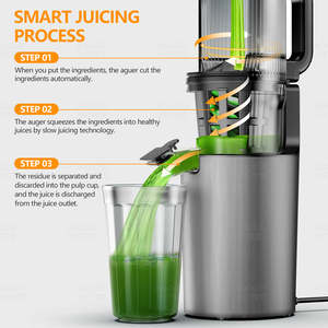 Extracteur de Jus <span class=keywords><strong>Lent</strong></span> à Grande Bouche de Qualité Supérieure, Facile à <span class=keywords><strong>Nettoyer</strong></span> et à Installer Rapidement, pour Jus de Fruits Purs Originaux, Machine à Jus Pressé à Froid - Product Image 5