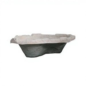 Ornement de jardin moderne en fibre de verre léger et imperméable, fait main, peint à la main, irrégulier, pour bain d'oiseaux, décoration intérieure et extérieure - Product Image 5