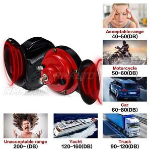 2 klaxons pneumatiques 120 dB pour voiture, klaxon électrique 12 V en forme d'escargot, alarme sonore puissante pour bateau, moto, klaxon de voiture à double tonalité, signal sonore puissant - Product Image 2