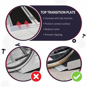 Rampes de seuil antidérapantes portables et pliables pour marches, légères avec poignée pour escaliers domestiques, portes et trottoirs, capacité 600 lbs - Product Image 4