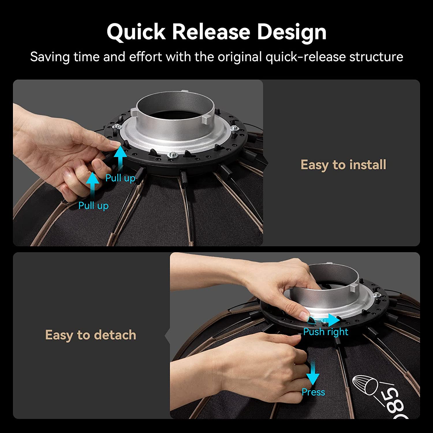 SMALLRIG パラボリックソフトボックス LA-D85 85cm クイックリリース