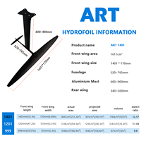 Planche de surf électrique hydrofoil ART 1401, construction en fibre de carbone et aluminium, étanche, portable, durable pour une utilisation en mer