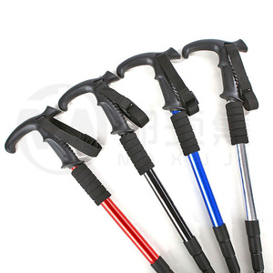Bastones de Trekking de Aleación de Aluminio de 93 cm, Telescópicos, Antideslizantes, con Absorción de Impactos, Equipo de Senderismo y Montañismo para Exteriores - Product Image 1