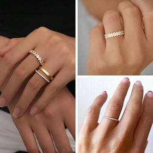 Anillo Geométrico Clásico de Latón para Mujer, Joyería Elegante para el Dedo, Accesorio de Moda para Fiestas y Uso Diario - Product Image 2