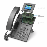 Téléphone IP Gigabit Flyingvoice P11G, 2 comptes SIP, PoE/Solaire, écran LCD couleur 2,4 pouces, double ports 10/100/1000M, 2000 contacts pour PME