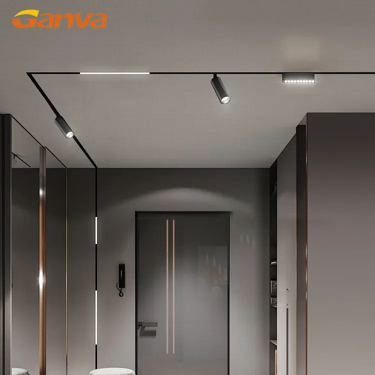 GANVA 고휘도 상업용 조명 사무실 호텔 홈 레일 시스템 알루미늄 LED 마그네틱 트랙 라이트