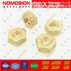 Tuerca hexagonal NOMOSION M8 de 14 mm, machinada por CNC, de latón, rosca métrica derecha - Product Image 1