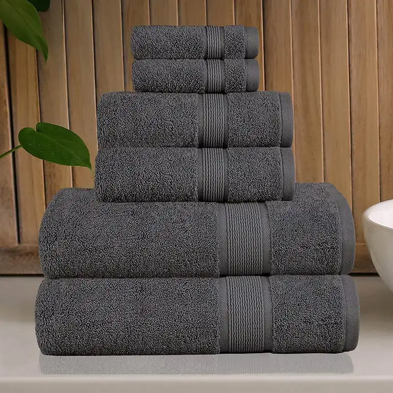 custom wholesale luxury hotel hair salon bathroom turkish bamboo egyptian cotton hand face terry towels bath 100% cotton set