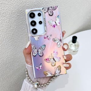 Funda para Teléfono con Diseño de Mariposa Degradada y Brazalete Plateado para Samsung Galaxy S25 S24 S23 Ultra A15 A25 A35 A55 A54 A14 A34 - Product Image 6