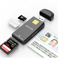Lector y Grabador USB 4 en 1 Multifunción para Tarjetas EMV, SD, TF y SIM, para PC, Portátil, Oficina y Viajes