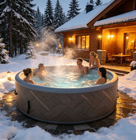 Luxuriöser Aufblasbarer Spa-Whirlpool Tragbarer Outdoor-Jacuzzi-Pool für 4 Personen Zuhause Villa Hotel Resort