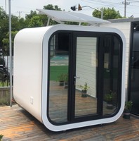 Cabine de bureau solaire entièrement assemblée, décorée, abri de jardin personnalisé, prêt à l'emploi, espace de travail extérieur, cabine de bureau de jardin