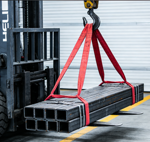 สายรัดยกของแบบแบน 5T 5000 กก. สำหรับงานหนัก สายรัดเหล็กสำหรับขนย้าย วัสดุยกของโพลีเอสเตอร์แบบดูเพล็กซ์ - Product Image 3