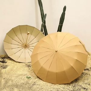 Parapluies pliants manuels robustes et durables à 16 baleines, résistants au vent, avec squelette renforcé, pour cadeaux d'affaires publicitaires, résistants aux intempéries - Product Image 4