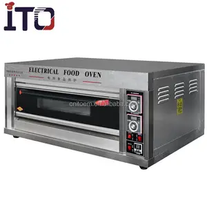 Commercial Bakery Equipment Deck Oven Stainless Steel Electric Bakery Oven With 1 Deck 2 trays For Sale