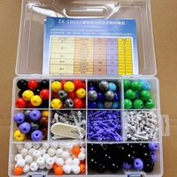 Modèle de structure moléculaire organique de taille moyenne XR ZX-1003 - Diamètre 23 mm - Modèle chimique avec boîte de rangement en plastique