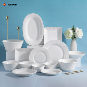 Sopa clásica, arroz, ensalada, cereal, gran tamaño pequeño, hueso nuevo, porcelana fina, juego de cuencos en relieve blanco para restaurante - Product Image 5
