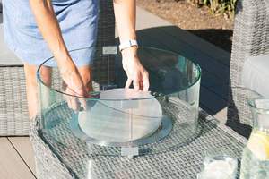 Set di Mobili da Giardino a Forma di U in Rattan Oxford <span class=keywords><strong>Royal</strong></span>, Lussuoso Set da <span class=keywords><strong>Patio</strong></span> con Tavolo e Divano, Arredamento da Esterno per Balcone con Braciere - Product Image 6