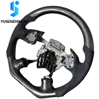 Volant en fibre de carbone à fond plat en cuir perforé compatible avec Honda Accord 7e génération 2003-2007 Acura TSX CL7/CL9 Plug and Play