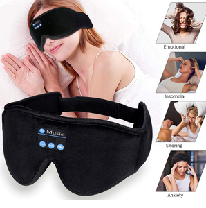 Masker Mata tidur khusus 3D dengan headphone Bluetooth <span class=keywords><strong>2</strong></span> <span class=keywords><strong>in</strong></span> <span class=keywords><strong>1</strong></span> <span class=keywords><strong>Headset</strong></span> masker mata musik nirkabel elastis lembut untuk istirahat perjalanan dan Yoga - Product Image 2