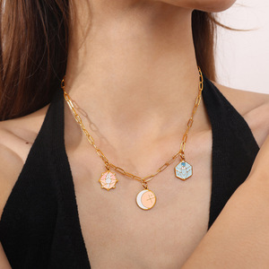 Colgante Geométrico de Sol y Luna de Ensueño Europeo Americano, de Aleación de Zinc, Accesorios de Joyería DIY, Unisex - Product Image 4